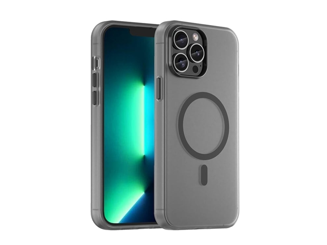 Capa Híbrida Translúcida Para Iphone 13 Pro Max - Tpu E Pc Com Magsafe | Fosca - Preta