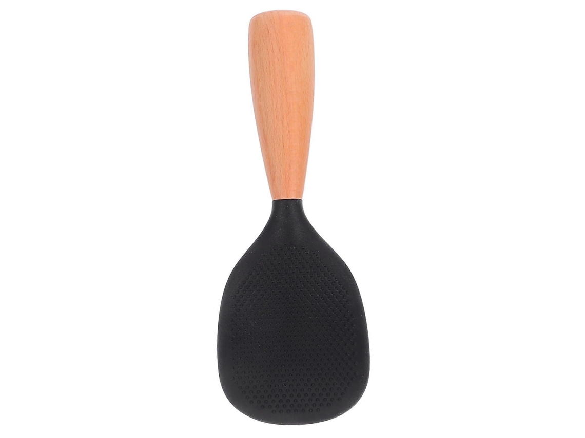 Espátula De Silicone Antiaderente Resistente Ao Calor Para Panela De Arroz, Com Cabo Ergonômico De Madeira.