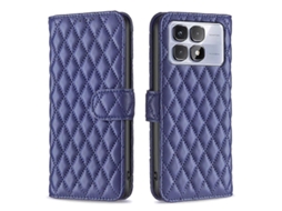 Capa De Celular Tipo Carteira Com Estampa De Diamante Em Couro Para Redmi Note 14 5g