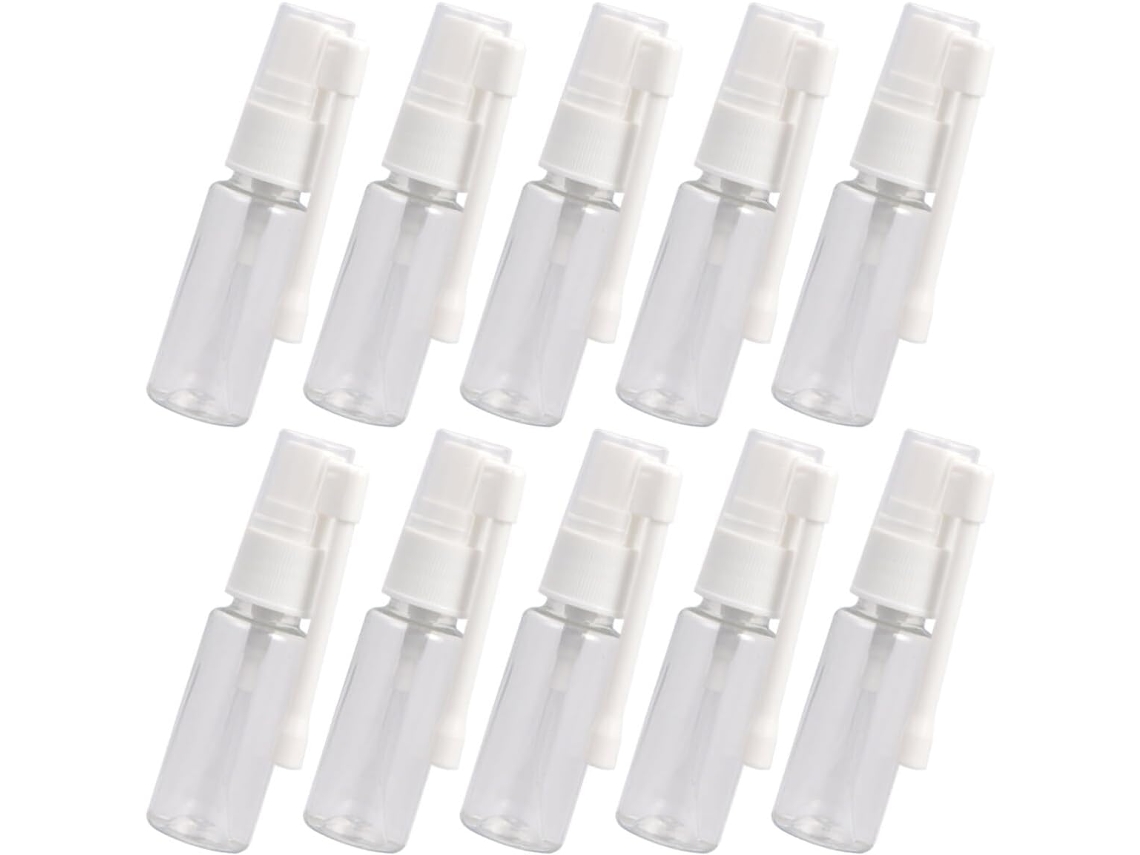 Conjunto de 10 frascos de spray vazios para água e perfume.