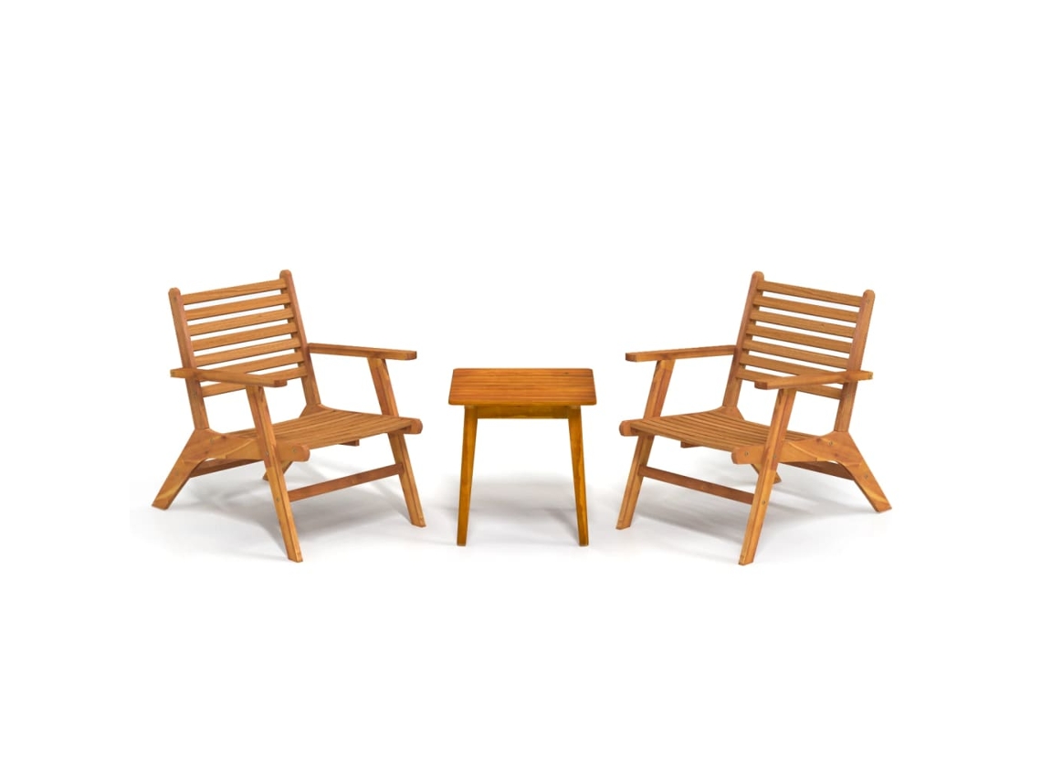 Conjunto de 3 Peças de Bistrô em Madeira de Acácia Maciça MAISON EXCLUSIVE