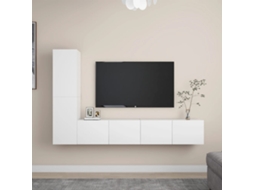 Vidaxl 4 Pcs Conjunto De Móveis De Tv Derivados De Madeira Branco