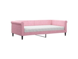 Sofá cama com Colchão 100x200 Cm Veludo Rosa MAISON EXCLUSIVE