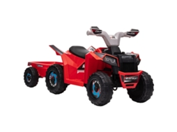 Quadriciclo Elétrico Para Criança Pp E Metal Cor Vermelho 106x41,5x48,5 Cm Homcom