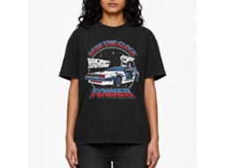 Rockinstone Back To The Future Movie Clock Tower Split Color Black Adult T-shirt Size:xxxl