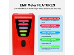 Detector De Radiação Eletromagnética Portátil Emf Tester Medidor De Campo Magnético 5 Led