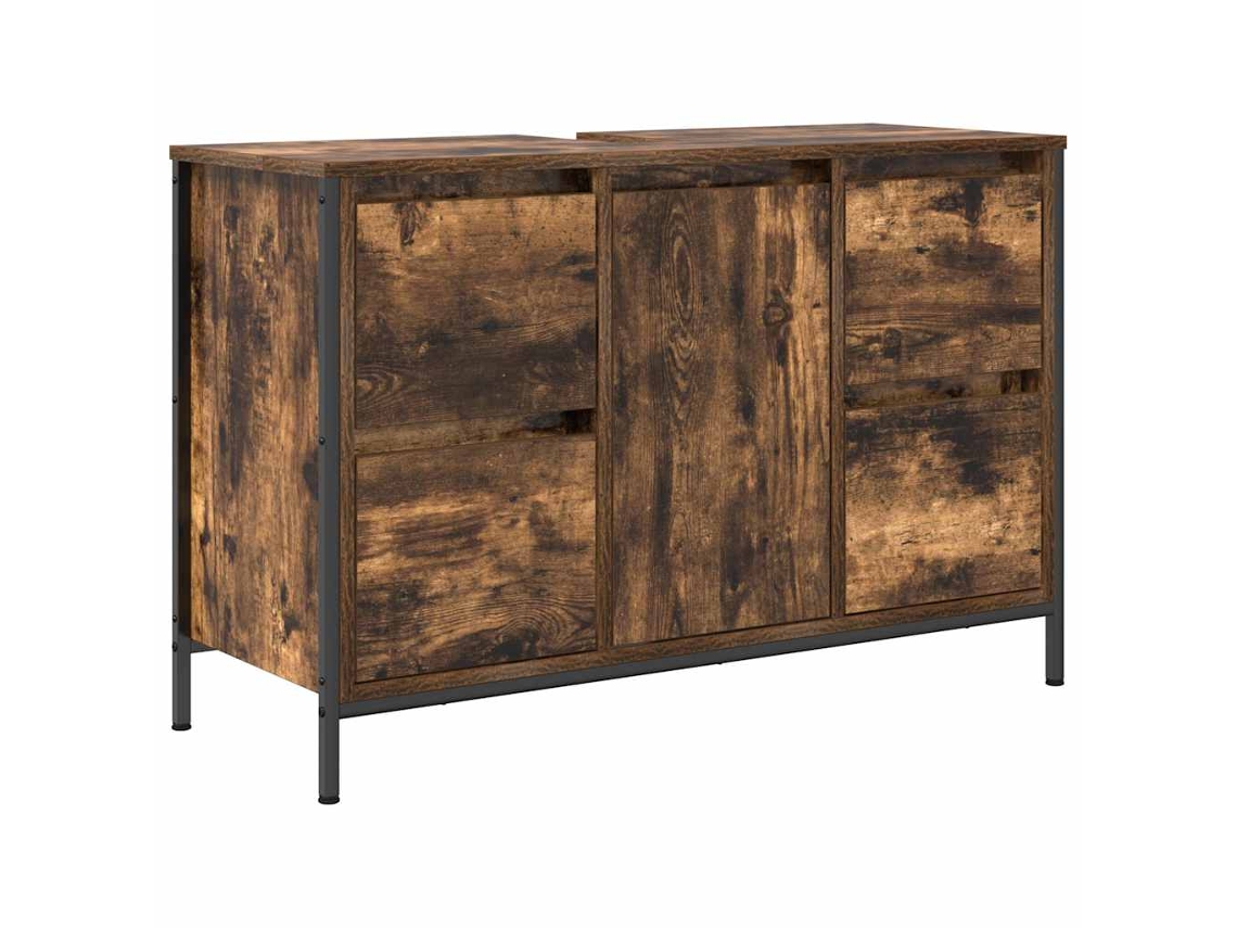 Armário para Lavatório com Gavetas Carvalho Fumado 90x34,5x60 Cm MAISON EXCLUSIVE