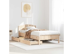 Vidaxl Cama Sem Colchão 75x190 Cm Madeira De Pinho Maciça