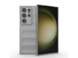 Capa Halinuia Para Samsung Galaxy S24 Ultra 5g Magic Shield Tpu Flanel Cinzento (proteção Integral, Interior Em Flanela)