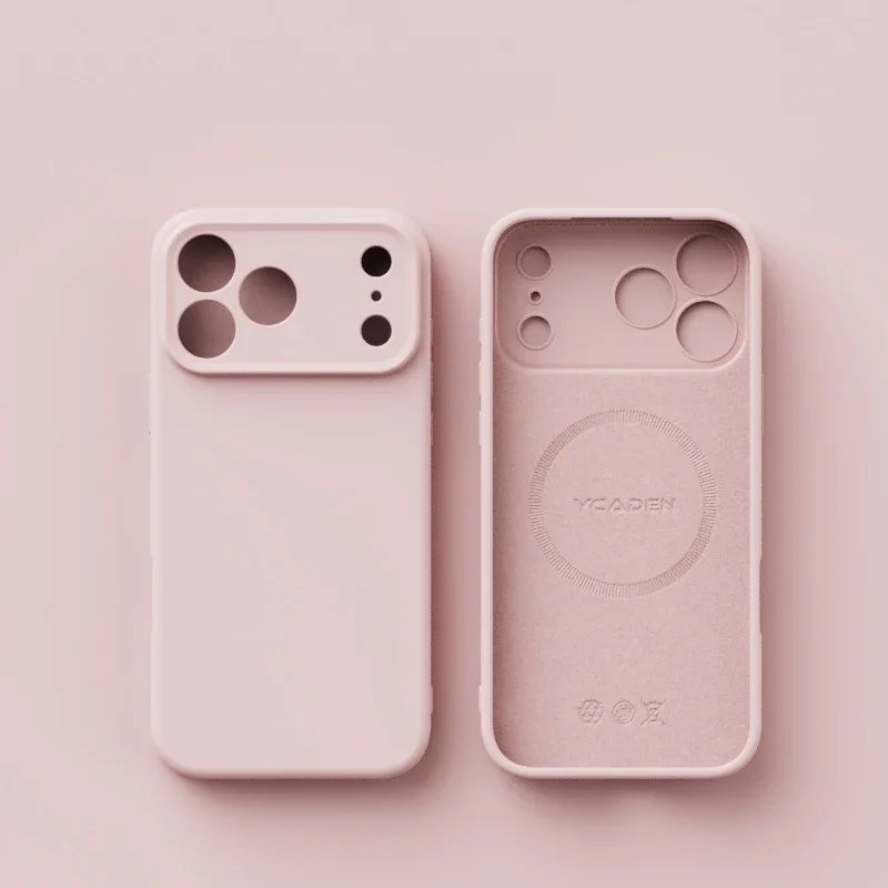 Capa Protetora Magnética De Silicone Líquido (rosa) Para Iphone 14 Pro, Fosca.