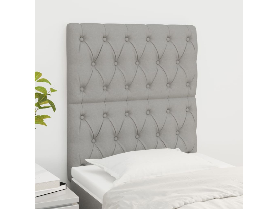 Vidaxl Cabeceira Cinza Claro 80x7x118/128 Cm Tecido