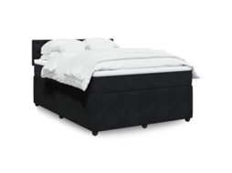 Vidaxl Cama Com Molas/colchão 140x190 Cm Veludo Preto