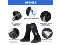 1 Par de Caneleiras Altas, Resistentes a Rasgões, Impermeáveis, Ajustáveis, Leves, para Trekking, Camping, Escalada, Ciclismo S/MARCA