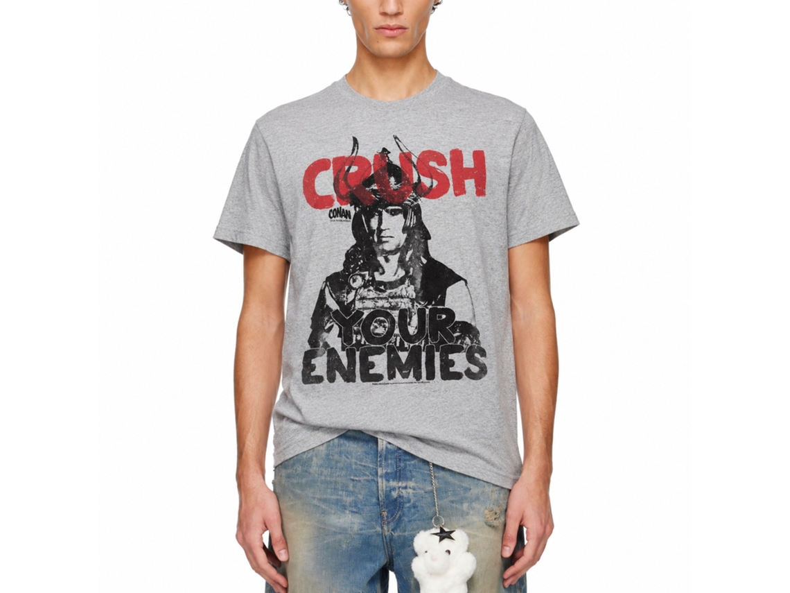 Rockinstone Conan Cruuuush Heather Gray Adult T-shirt Size:xxxl