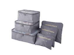 Conjunto de 6 Sacos para Arrumação Malas, Cinzentos BRILVIBERA