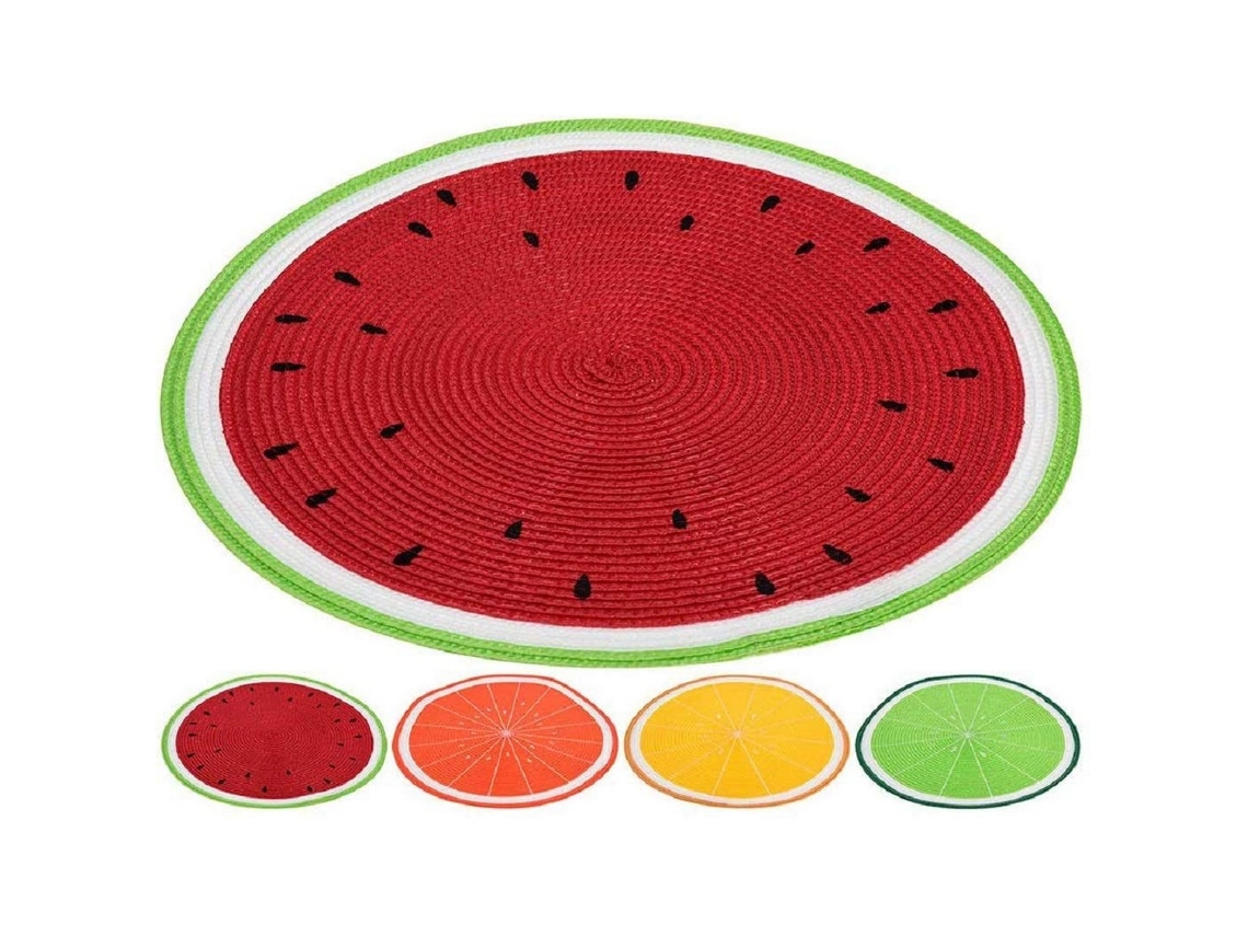 Individuais Excellent Houseware Individual Redondo Frutas Juta (Ø 38 cm)