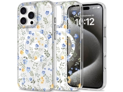 Capa TECH PROTECT Magmood Para Magsafe Iphone 16 Pro Max Com Tema De Flores De Primavera