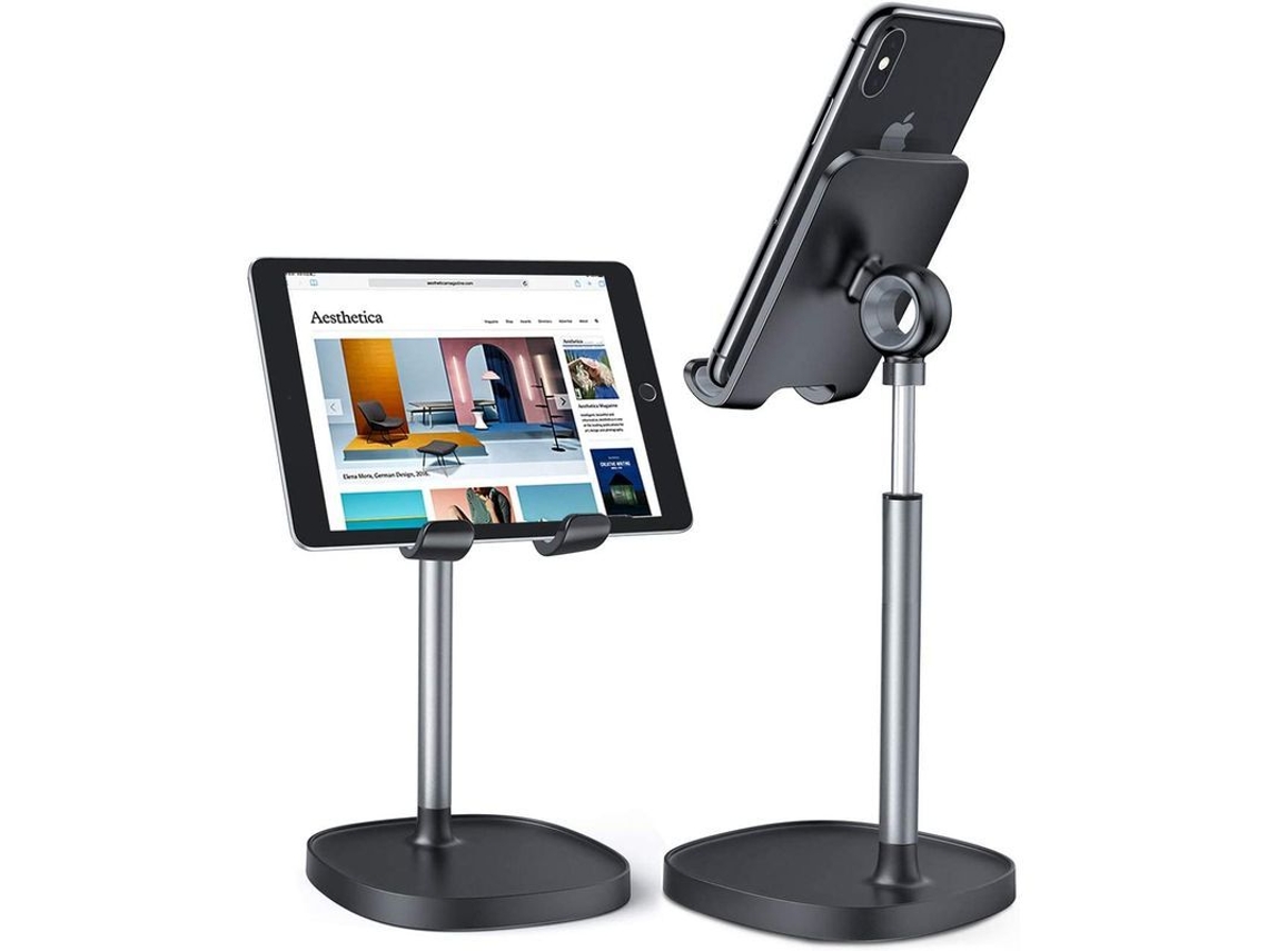 Suporte de Mesa Ajustável para Celular, Compatível com Capas Grossas, iPhone e Dispositivos até 10 Polegadas