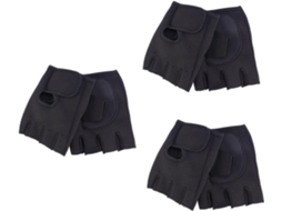 Besportble Par De Luvas Fitness Meio Dedo Com 3-dedos Para Ciclismo, Exercícios, Luvas De Borracha Protetoras Para Ioga