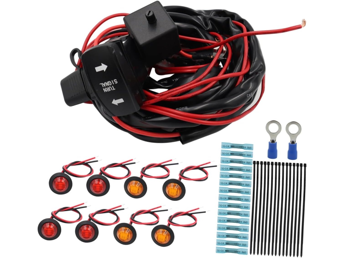 Kit Indicador de Direção Led Verde 12v Abs e Cobre Fiação Chicote