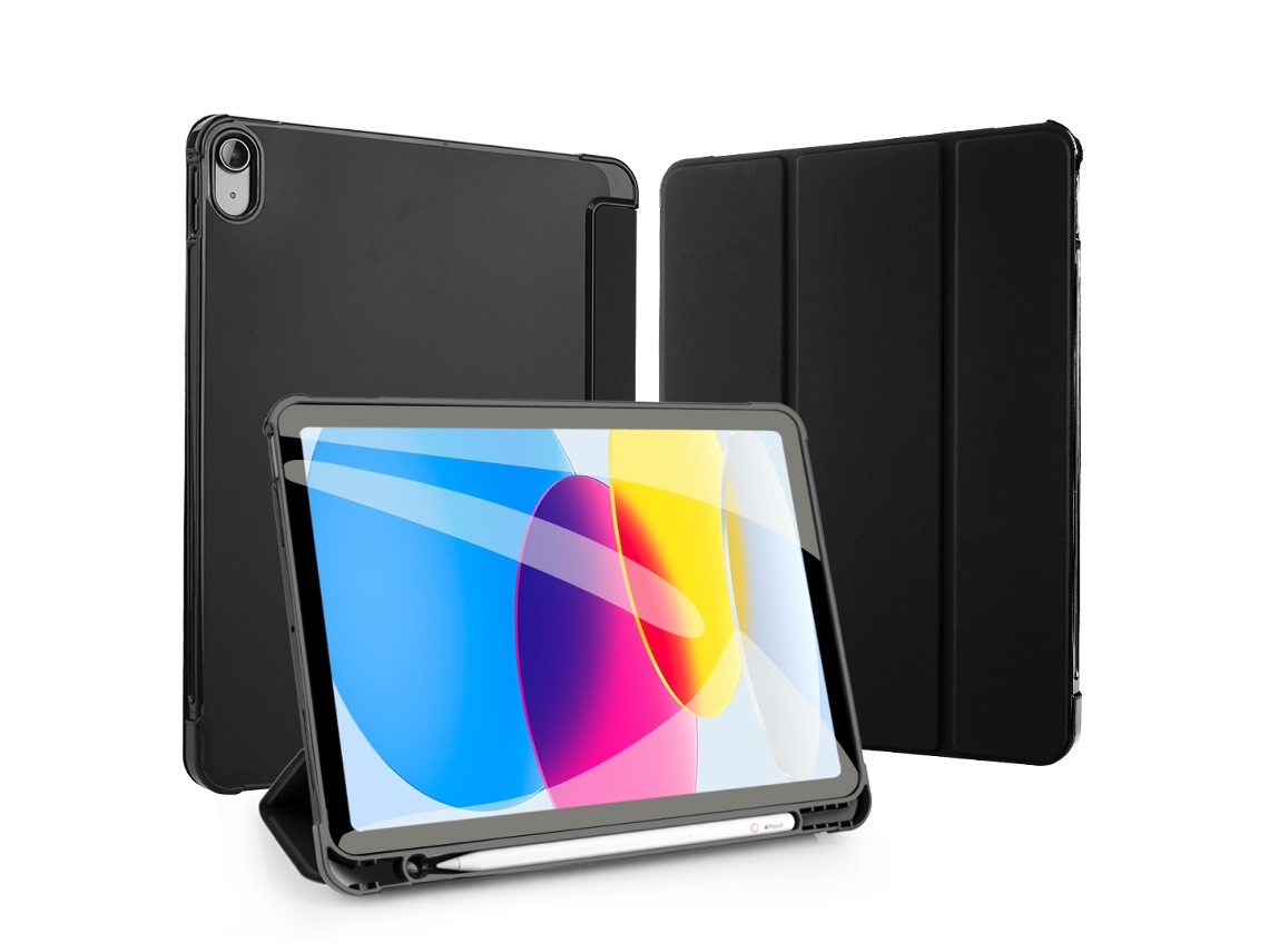 Capa Para Ipad 2024 Pro13 M4 Preta Com Suporte Para Caneta 10 30 Dobrável Com Cobertura Total Macia
