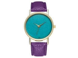 Relógio de Pulso Feminino de Quartzo com Pulseira Pu Estilo Moderno e Elegante (roxo)