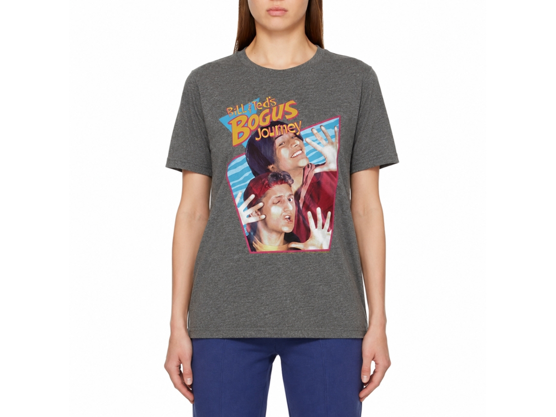 Rockinstone Bill And Ted Bogus Rhombus W/ Texture Heather Graphite Adult T-shirt Size:l