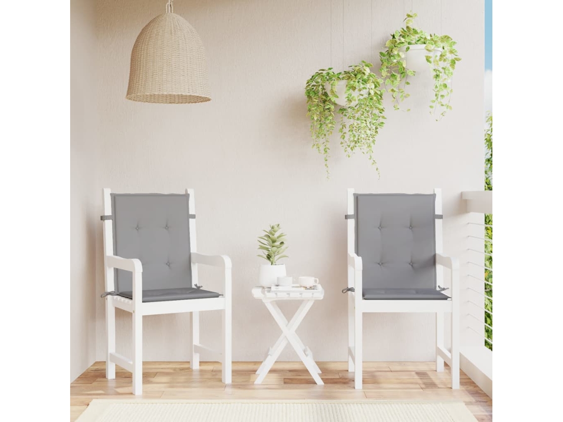 Vidaxl Almofadões Lombares P/ Cadeiras De Jardim 2pcs Oxford Cinza