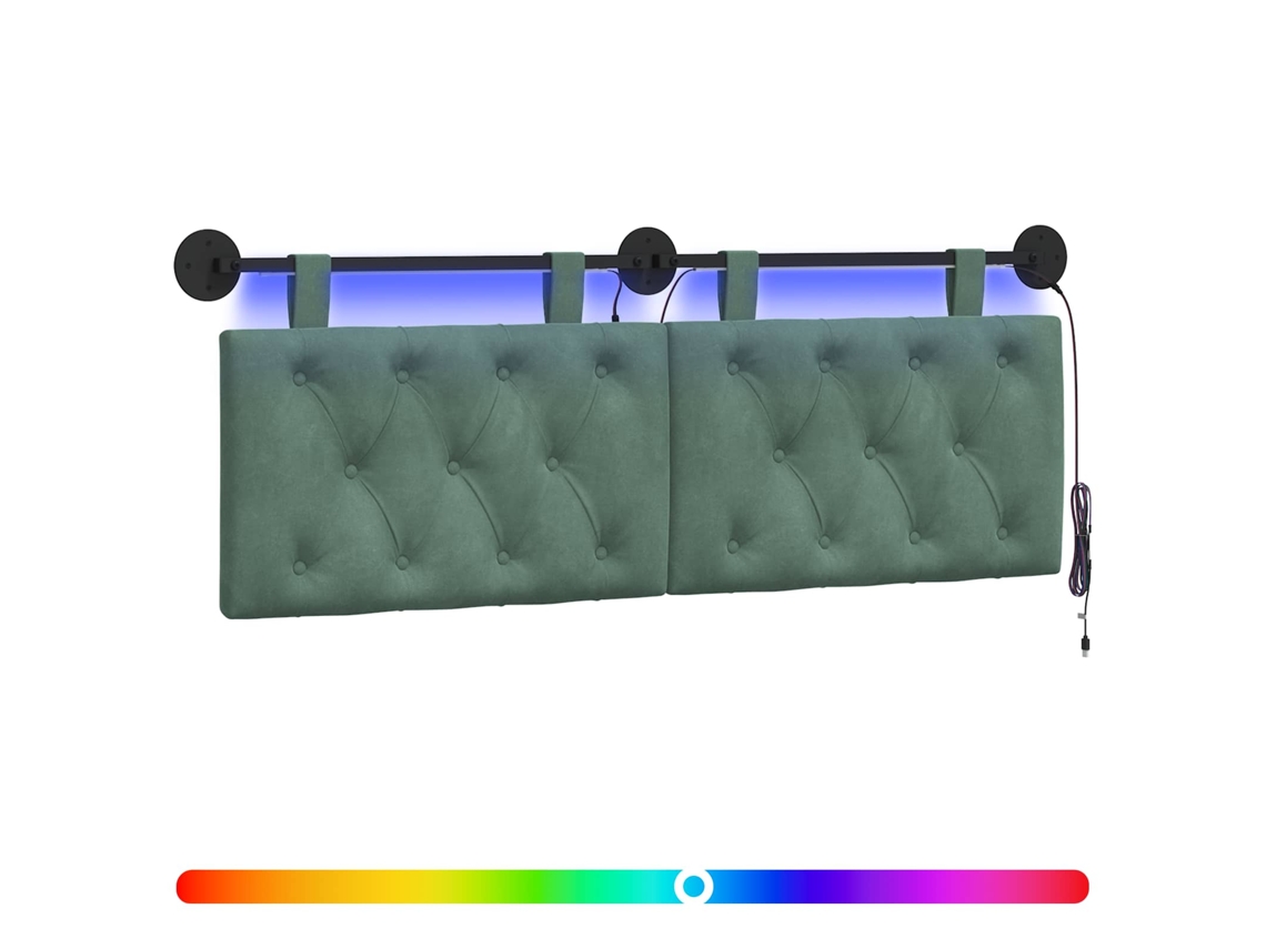 Conjunto 1 Cabeceira Moderna Vidaxl Verde Veludo (150 X 55 X 7 Cm)