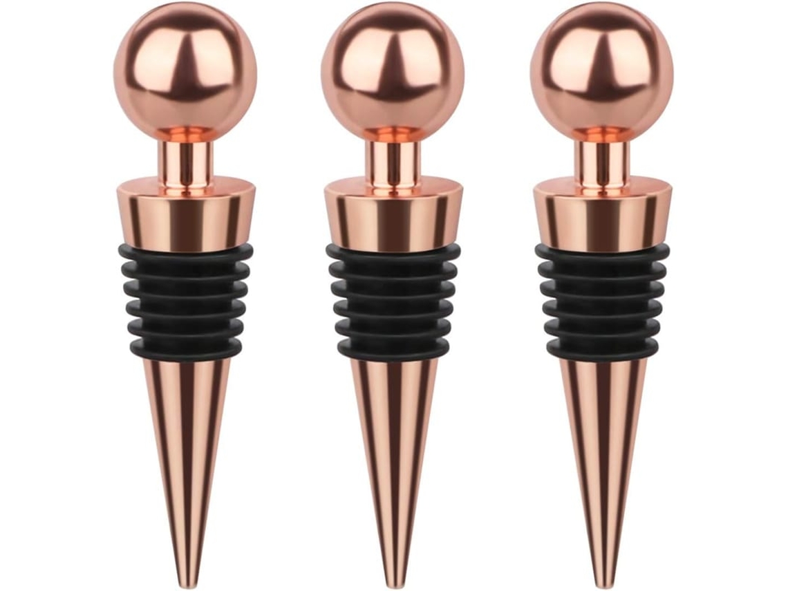3 Pack Rolhas De Vinho Plásticas Reutilizáveis Para Vinho