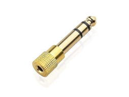 Conector Banhado a Ouro de 6,5 para 3,5 Mm Adequado Piano Elétrico, Bateria Eletrônica, Fone Ouvido e Adaptador Áudio (4 Unidades) AQUAFORGE (6,35 Mm)