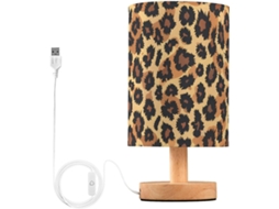 Abajur De Cabeceira Mnsruu Com Estampa Girafa Led Cúpula Tecido Pequeno Para Quarto E Sala Estar Lâmpada Inclusa