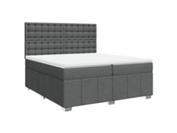Cama com Molas/Colchão 200x200 Cm em Tecido Cinzento Escuro MAISON EXCLUSIVE