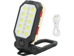 Lanterna De Trabalho Led Cob Recarregável Ip66 Com Ajuste Magnético,