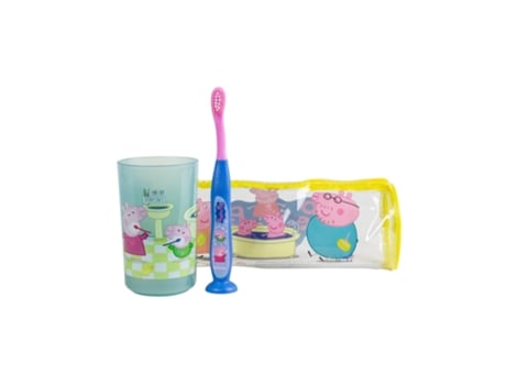 TINOKOU Kit Escova de Dentes Copo Kit Infantil Peppa Pig Amarelo