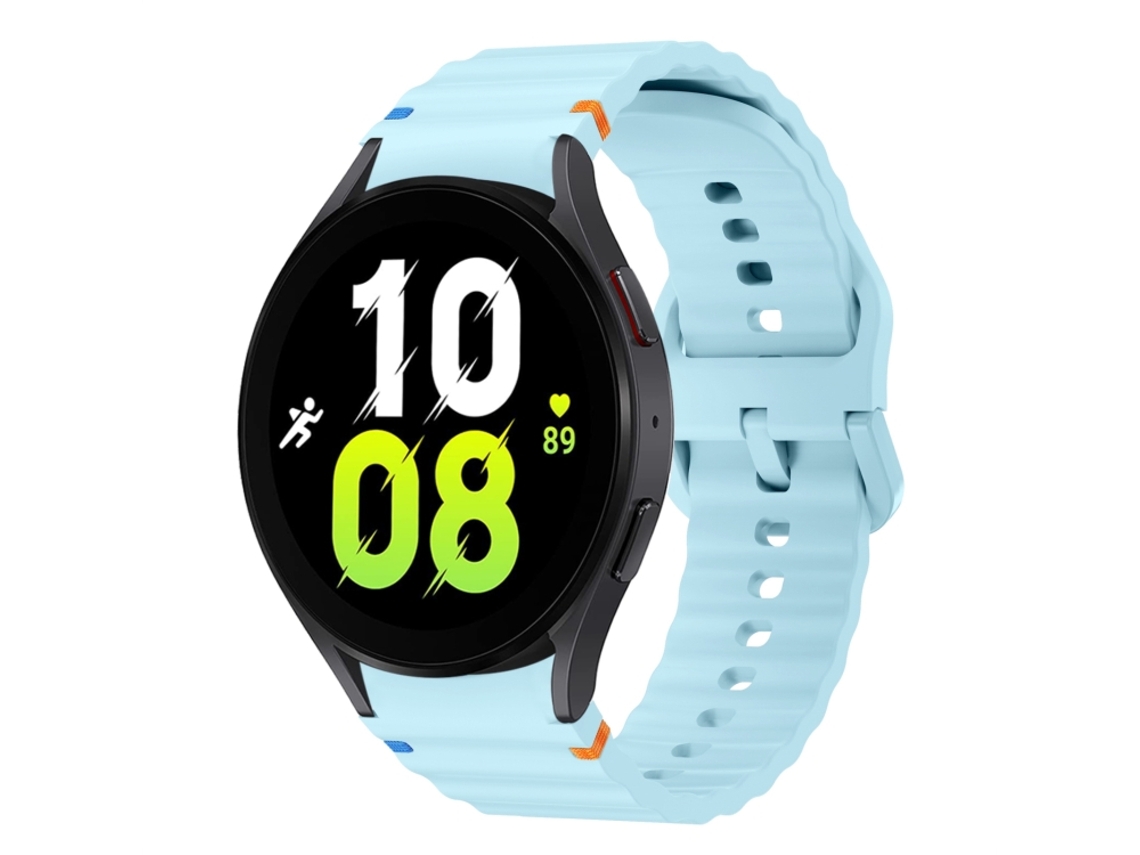 Bracelete para Samsung Galaxy Watch 5 Silicone Costurado com Padrão de Onda Azul Claro XIAOMOYU (40mm/44mm)