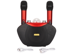 Máquina de Karaokê Portátil com 2 Microfones Sem Fio Bluetooth EOOCOO