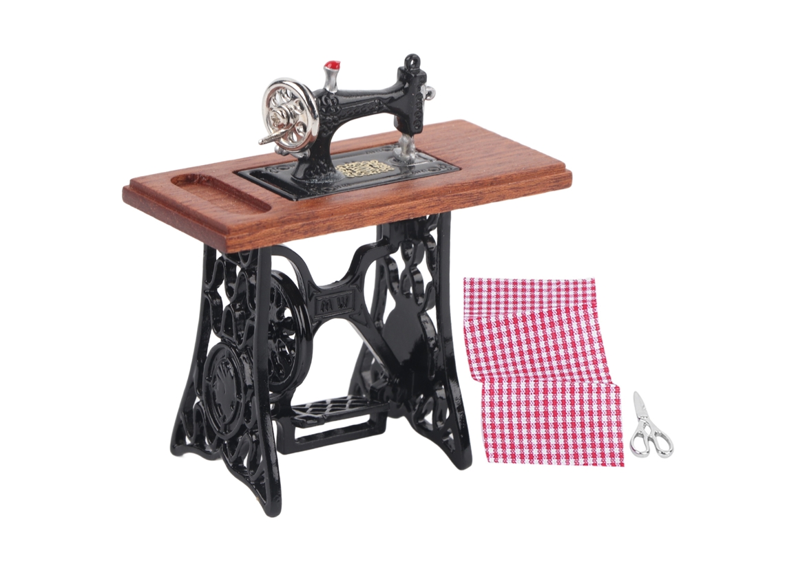 Ats máquina de Coser Simulada Miniatsura para Casa de Muñecas, Mueble Pequeño Accesorio de Juguete