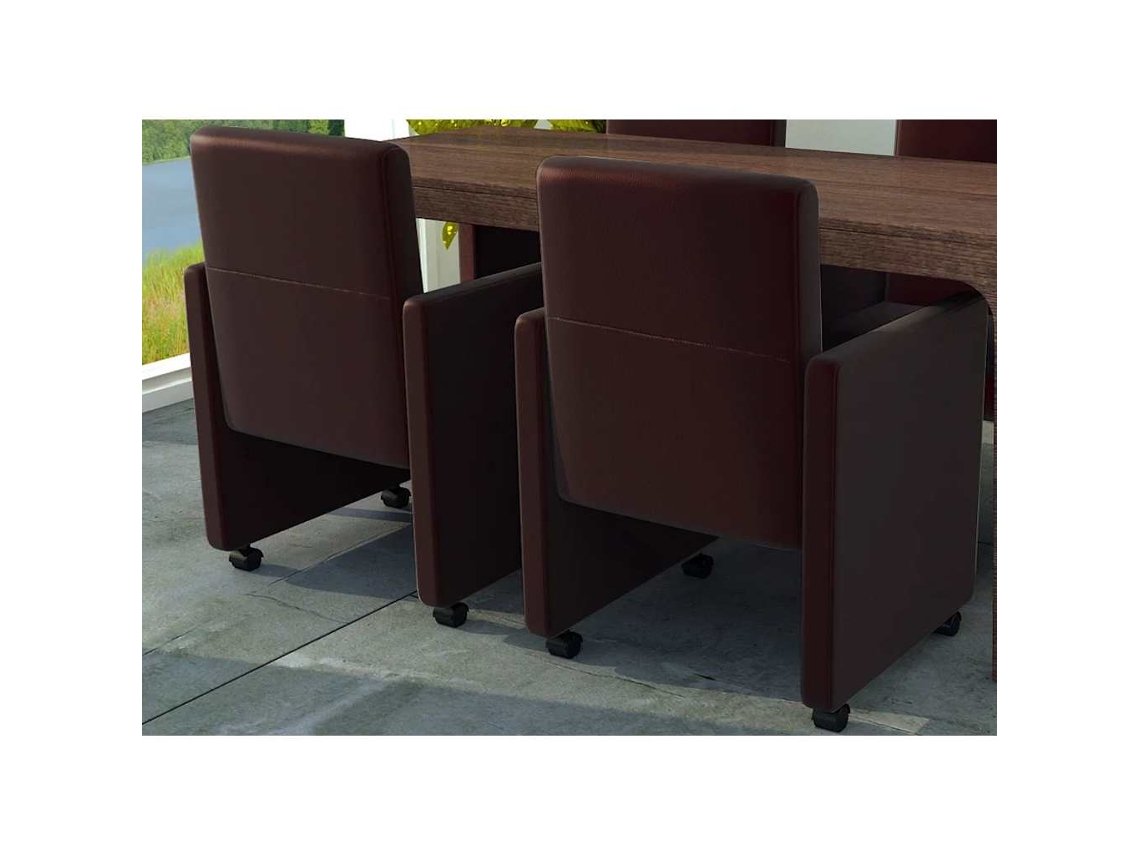 Vidaxl Cadeiras De Jantar 2 Pcs Couro Artificial Castanho