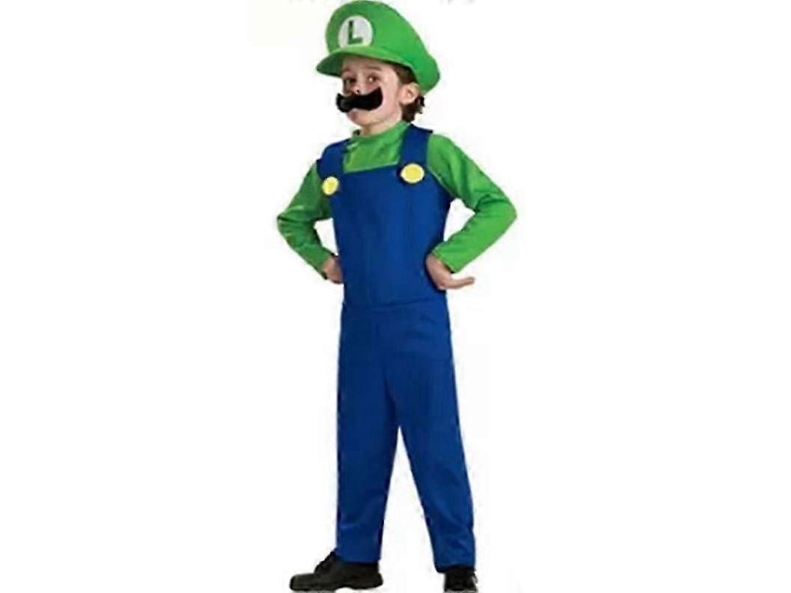 Traje De Cosplay Super Mario Para Adultos E Crianças Festa De Carnaval Halloween Presente De Aniversário Luigi Menino Verde