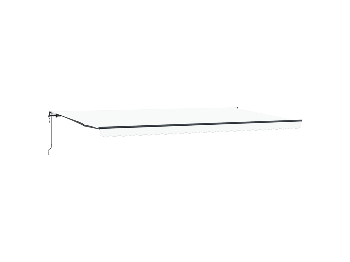 Conjunto 1 Toldo Retrátil Vidaxl Branco Tecido (600 × 300 Cm)