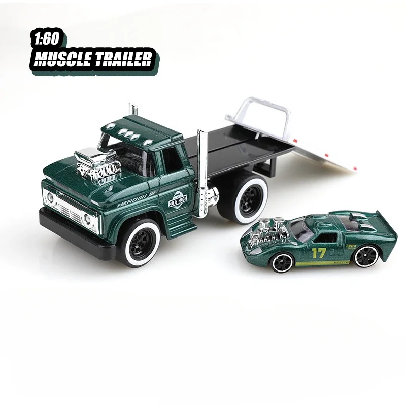 (verde) Caminhão De Transporte Modelo Dedicado 1:60 - Carrinho De Brinquedo - Música E Luzes