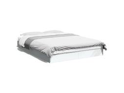 Bed Frame, Bed Frames Vidaxl Branco Madeira Processada (140 X 200 Cm)