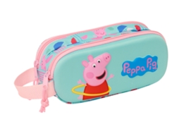 Estojo duplo Peppa Pig 3D 21 x 8 x 6 cm. SAFTA