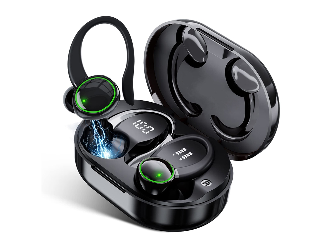 Fones esportivos Bluetooth MDUG sem fio 5.3 com microfone, IPX7