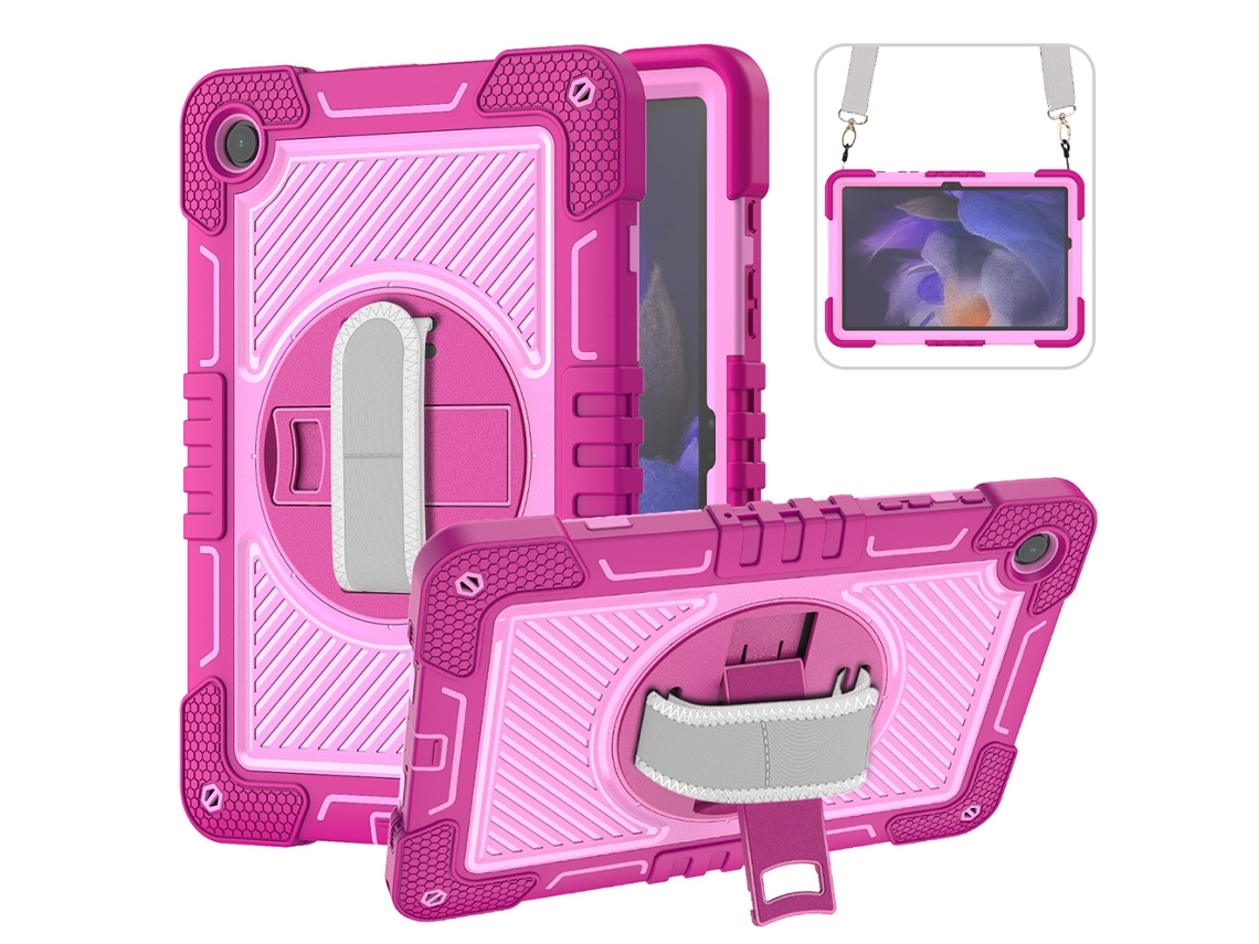 Capa Para Samsung Galaxy Tab A9 10.9 2023 Com Suporte Giratório, Cor Contrastante E Proteção Total, Rosa Sziqiqi. Tuotuo