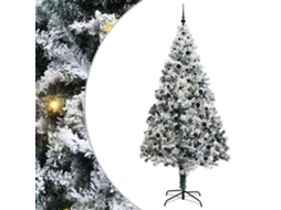 Conjunto 1 Árvore De Natal Artificial Vidaxl Branco Pvc (240 Cm)