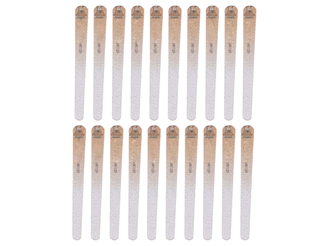 20pcs Lixas De Unhas Profissionais 100/120 Grit Duas Lados Laváveis Ferramentas De Manicure Amarelas Para Uso Em Casa E Salão