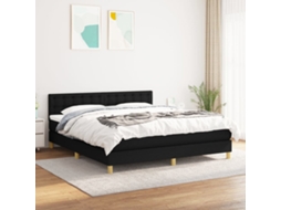 Vidaxl Cama Com Molas/colchão 180x200 Cm Tecido Preto