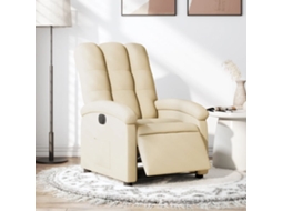 Vidaxl Poltrona Reclinável Elétrica Tecido Cor Creme
